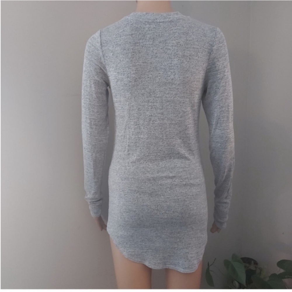 Wilfred Free top Medium gray v neck long sleeves long line tunic - Picture 4 of 10